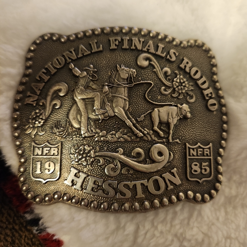 1985 National Finals Rodeo (NFR) Hesston belt buckle